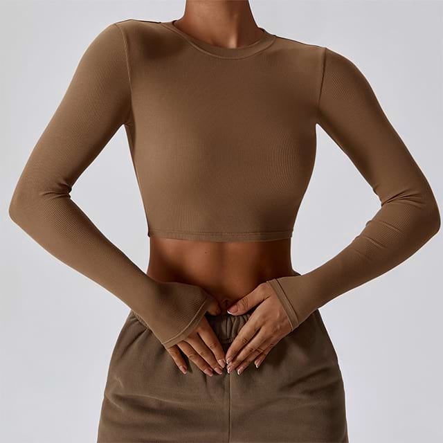 Haut court de yoga chiné sans couture