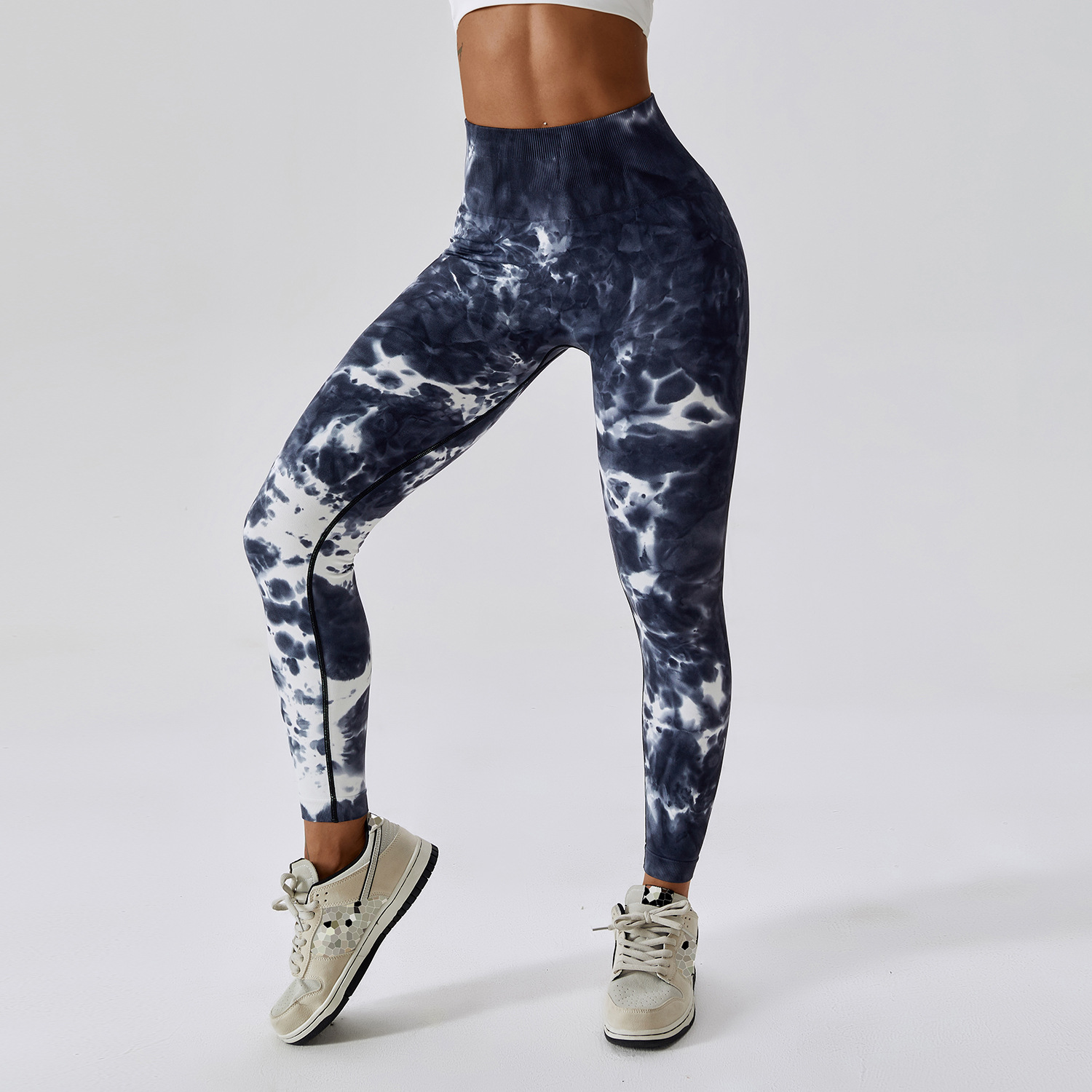 Legging de sport tie-dye manuel sans couture