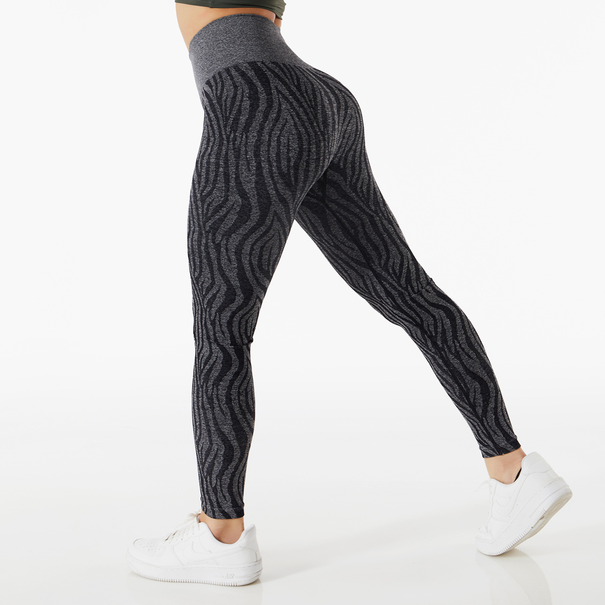 Legging zébré taille haute sans couture