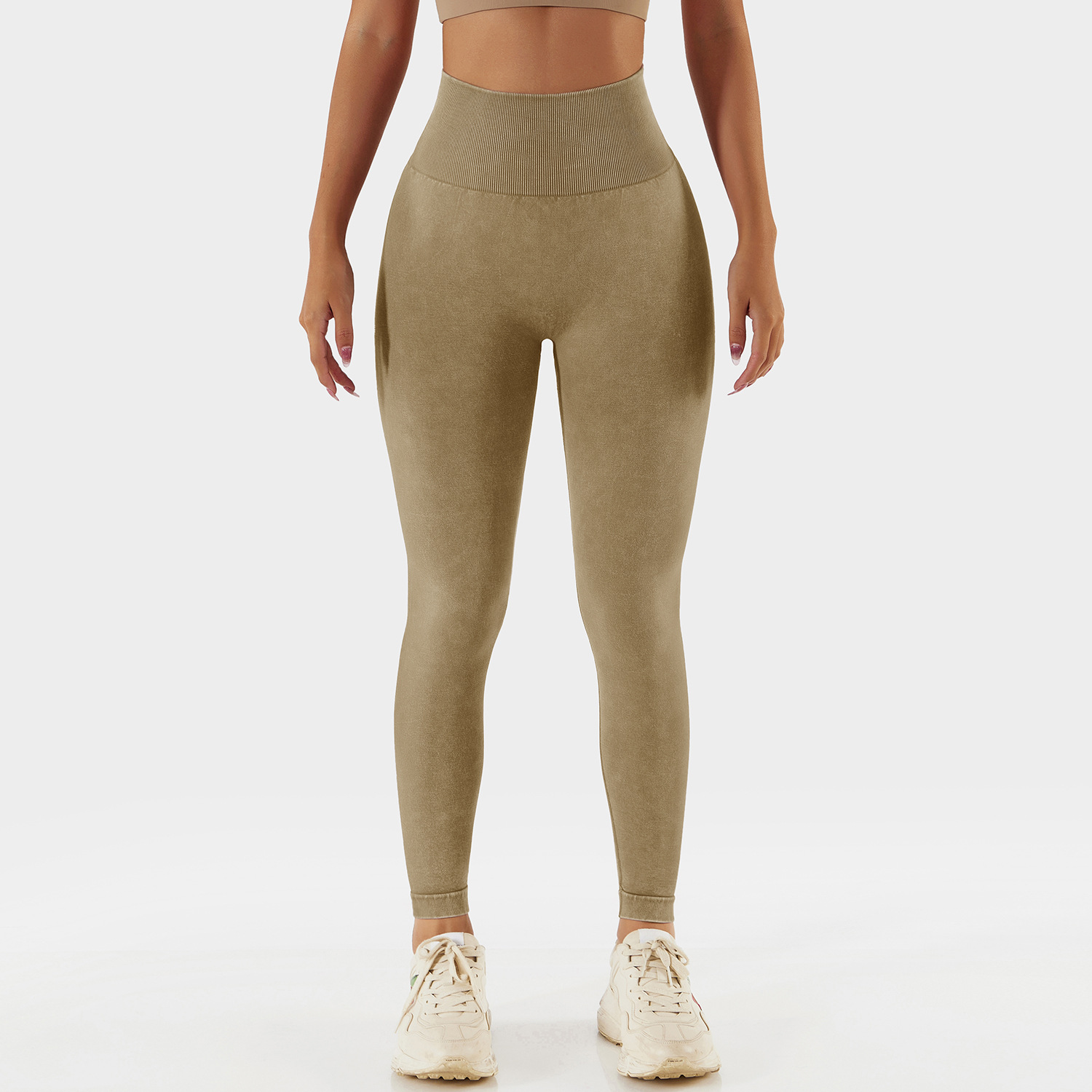 Legging d'entraînement sans couture délavé à l'acide