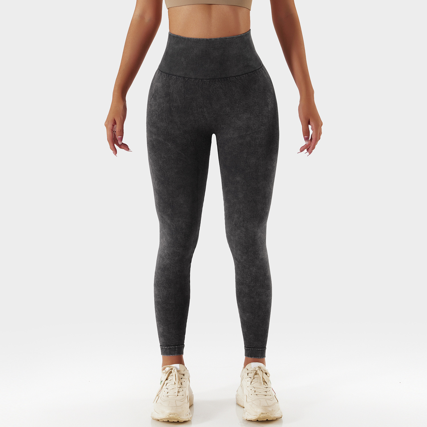 Legging d'entraînement sans couture délavé à l'acide