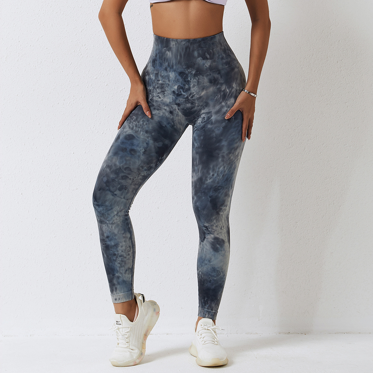 Legging de sport tie-dye manuel sans couture