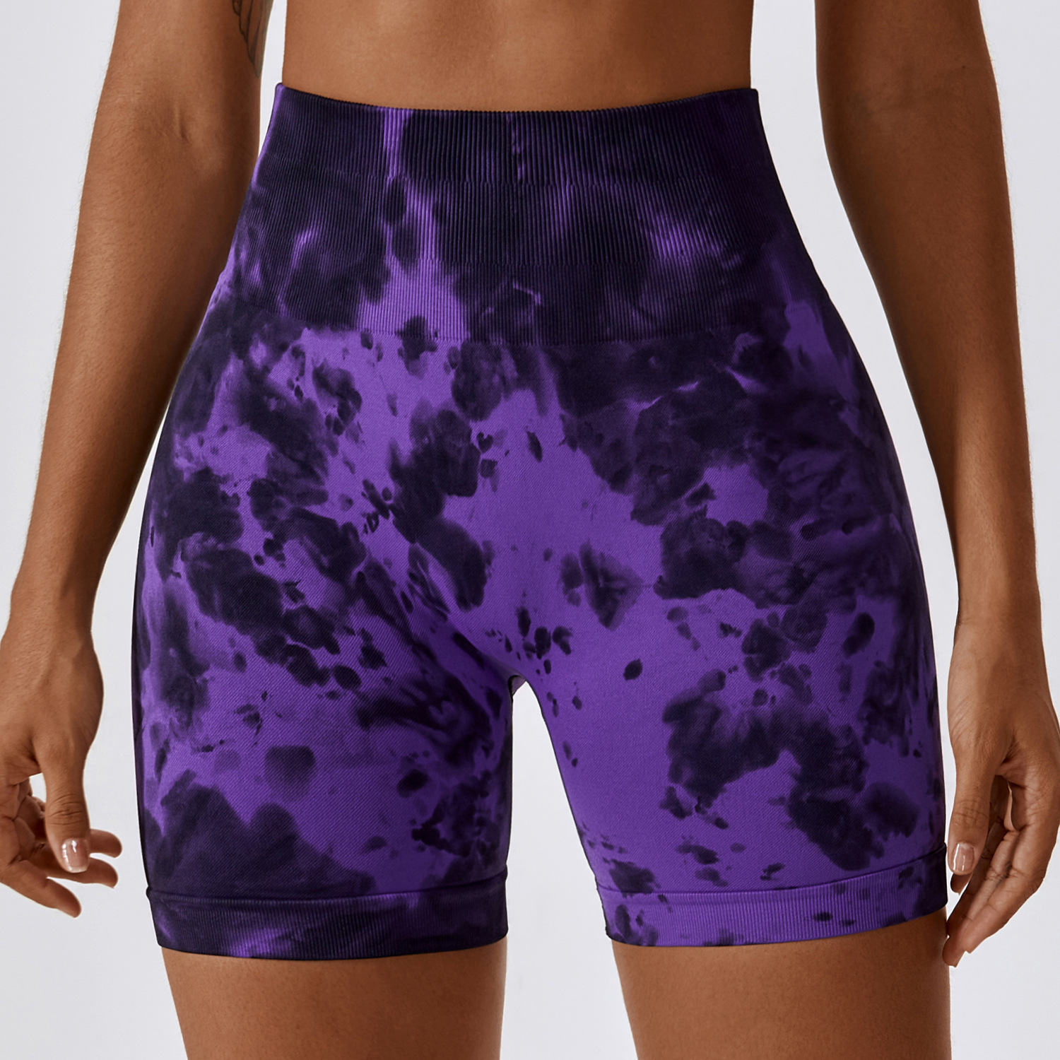 Short actif doux et sans couture tie-dye Scrunch