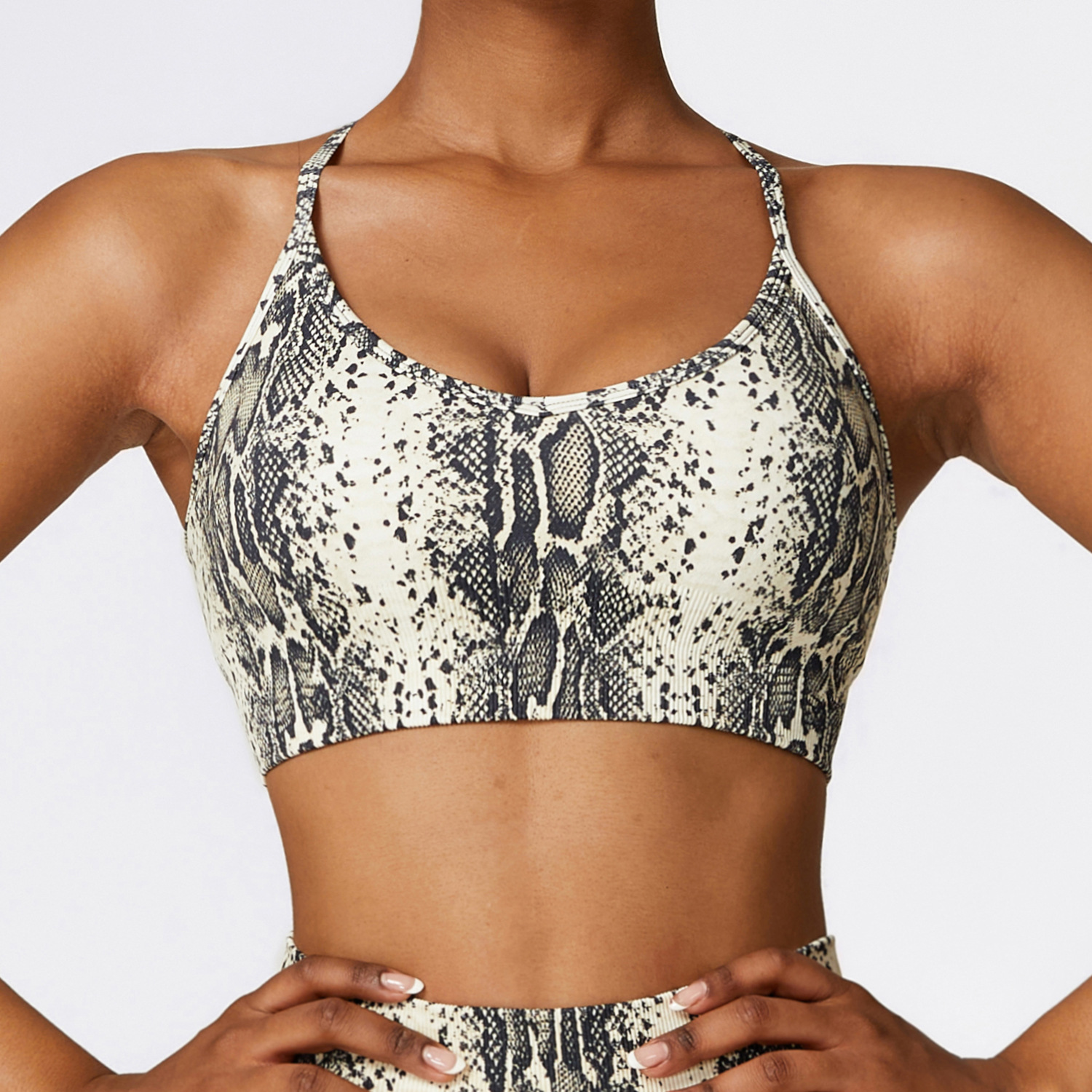 Soutien-gorge rembourré à impression numérique sans couture