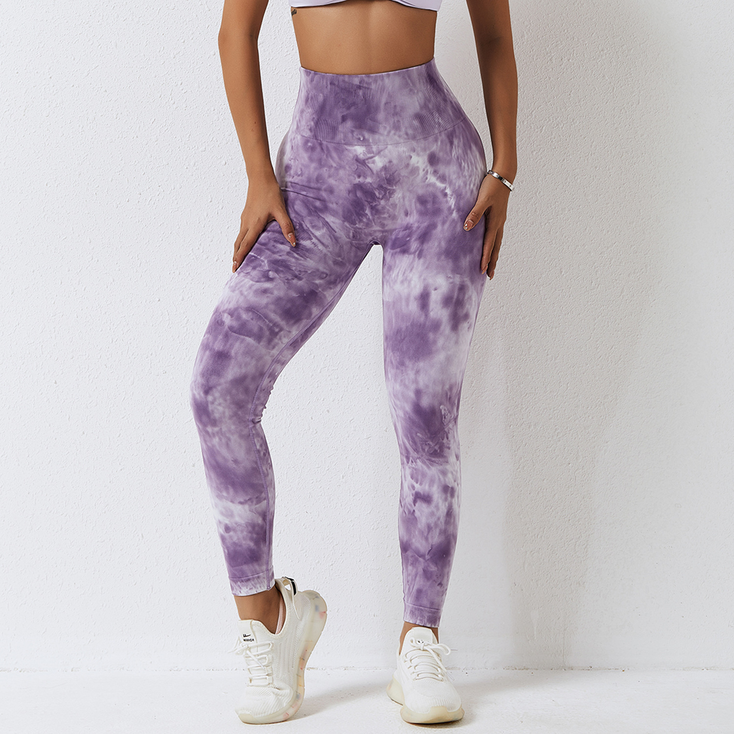 Legging de sport tie-dye manuel sans couture