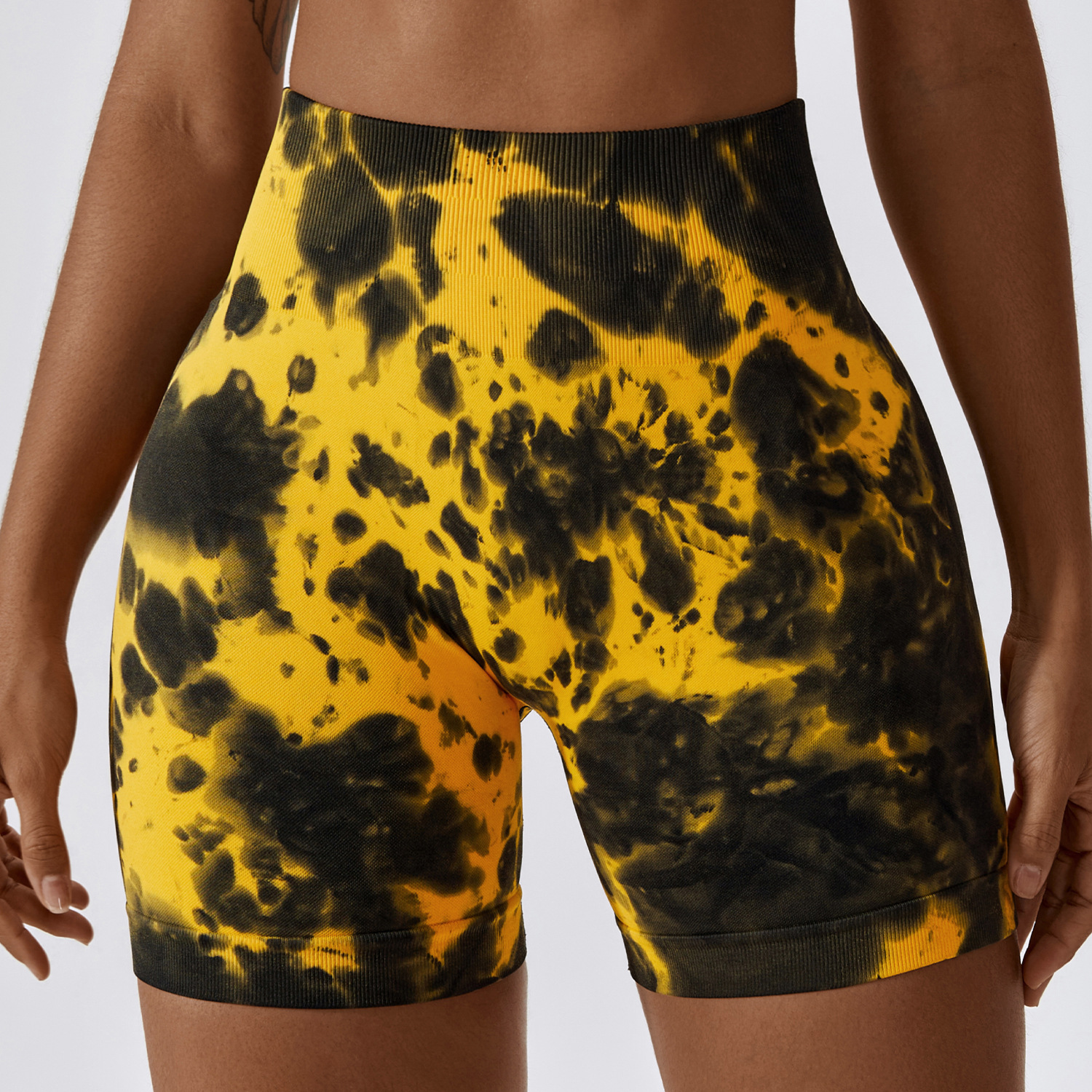Short actif doux et sans couture tie-dye Scrunch