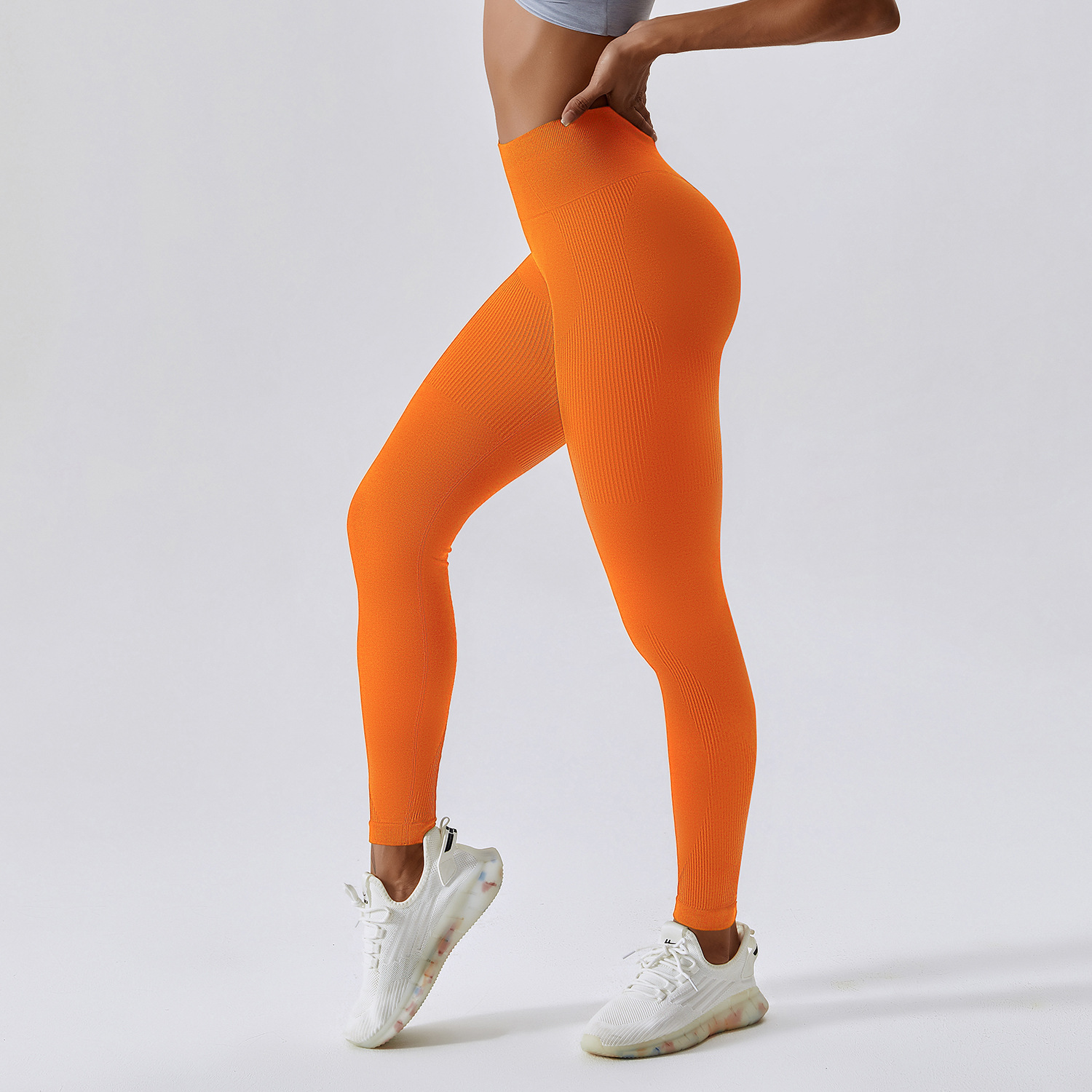 Legging de sport de yoga rose sans couture