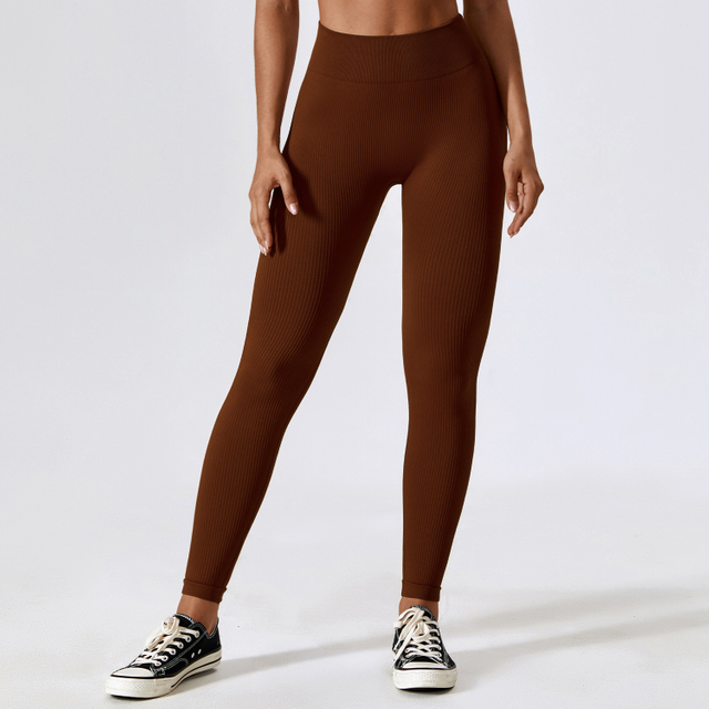 Legging de yoga en jacquard côtelé sans couture