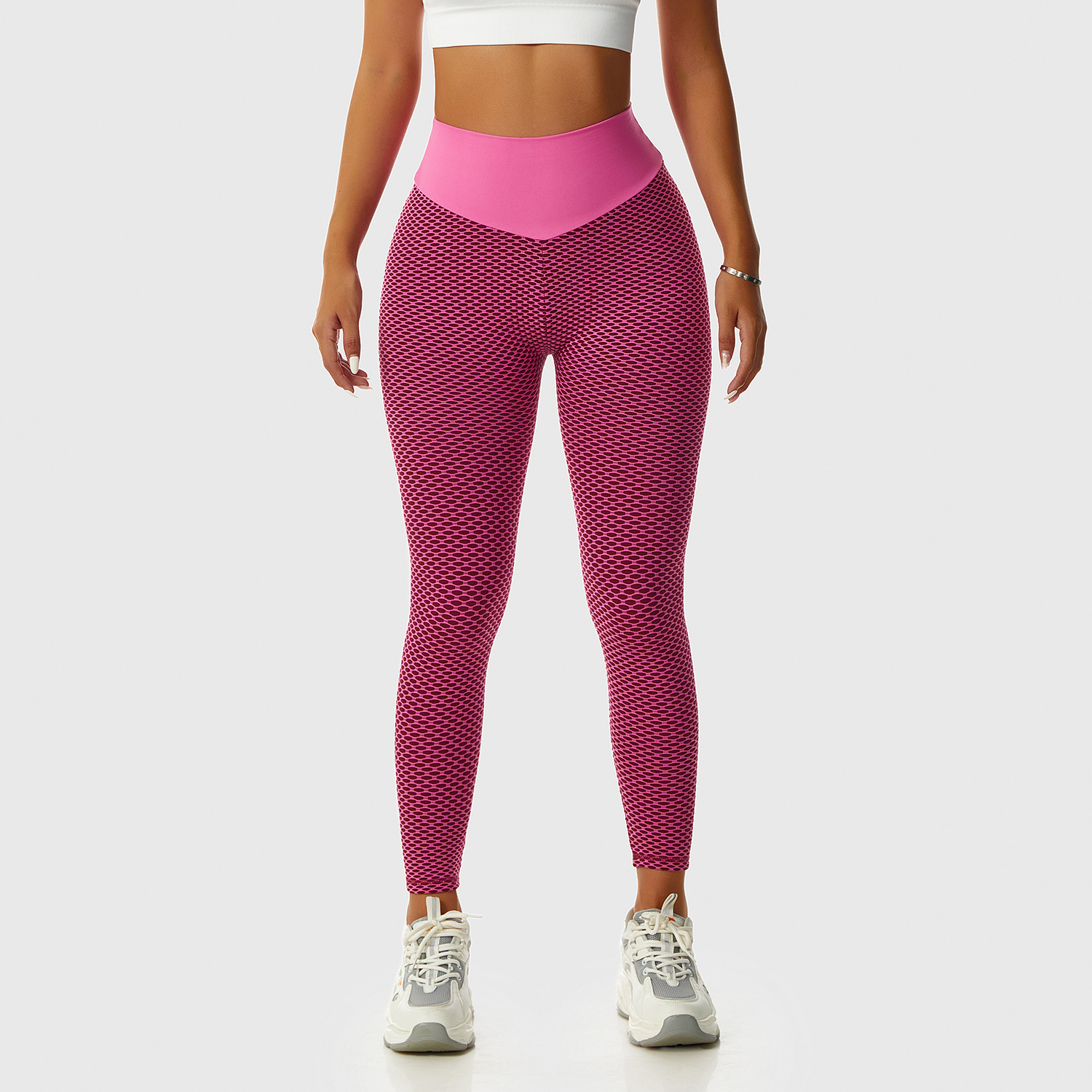 Legging de yoga jacquard taille haute sans couture