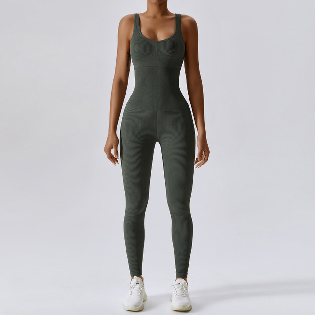 Legging de combinaison de yoga côtelé sans couture