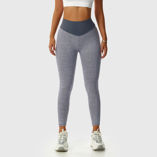 Legging de yoga jacquard taille haute sans couture