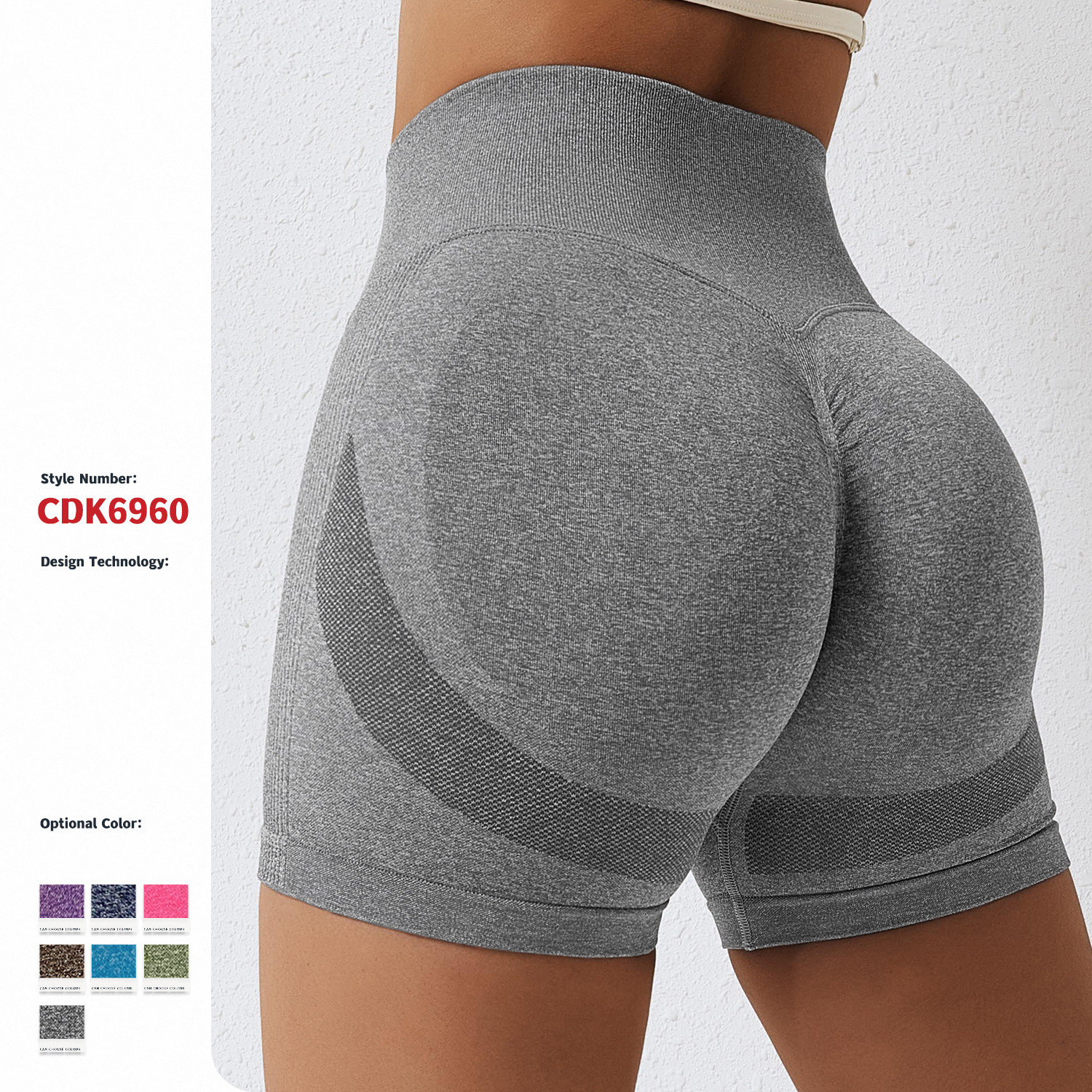 Short de motard taille haute sans couture pour yoga